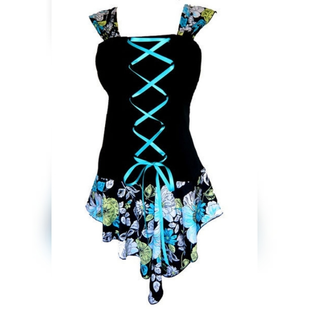 Dare to Wear Flirty Top in Turquoise Spring 22 24 Tag Size 5X